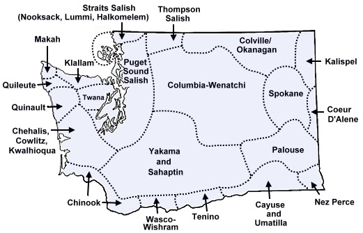 Washington State Tribes Map Washington Indian Tribes and Languages