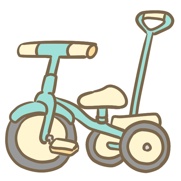 三輪車 かじとり付き のイラスト かわいいフリー素材が無料のイラストレイン