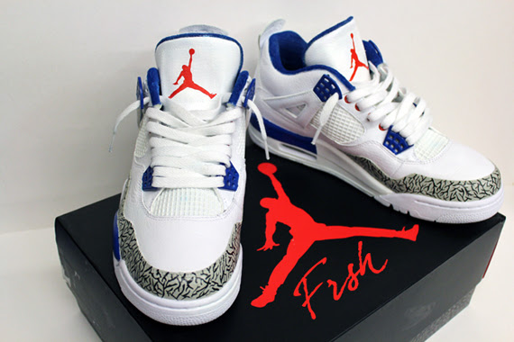 > Air Jordan IV “Pure Blue” Customs By @FRSHFootwear - Photo posted in Kicks @ BX  (Sneakers & Clothing) | Sign in and leave a comment below!