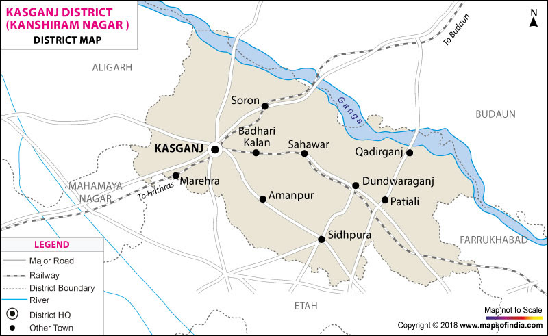 Cities and towns in Kanshi Ram Nagar district