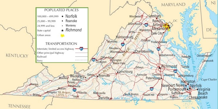 Download Virginia highway map