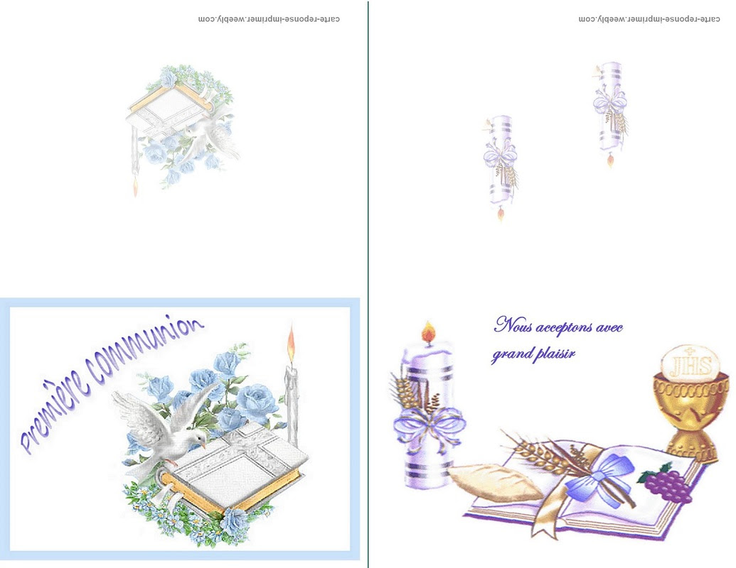 Carte Reponse Invitation Communion Carte De Reponse A Imprimer Gratuite