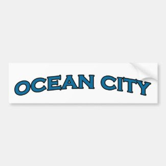 Ocean City Maryland Arched Text Logo Car Bumper Sticker