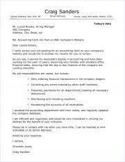 Accounting Clerk Cover Letter Sample