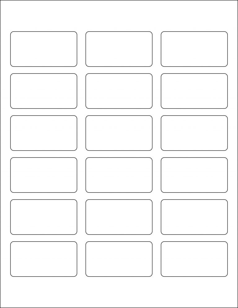 MR760 – 1-1/4″ x 2-3/8″ – US Letter Sheet – 18 Rectangle Labels – MR-LABEL