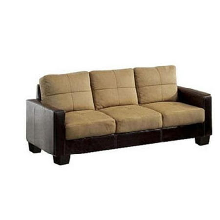 Buy Furniture of America CM6598-S Laverne I Microfiber Sofa -
Taupe/Espresso Before Special Offer Ends