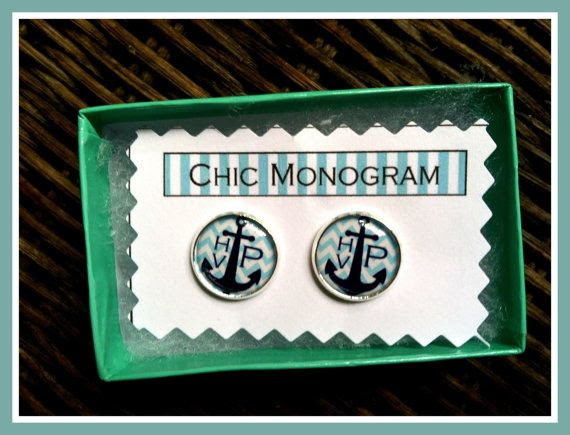 Monogrammed Earrings Monogrammed Gifts Monogrammed by ChicMonogram,  ...