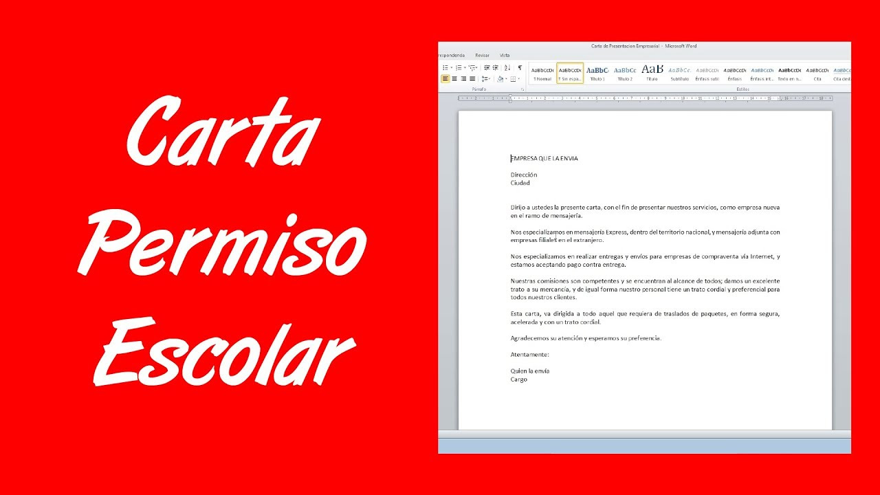 Como hacer una carta de permiso escolar - YouTube