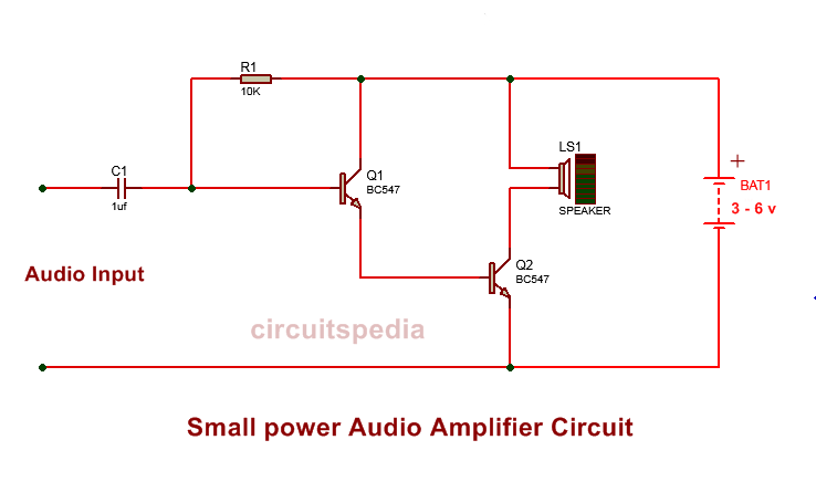 5v Audio Amplifier Circuit Diagram Simple Transistor Audio Amplifier Circuit