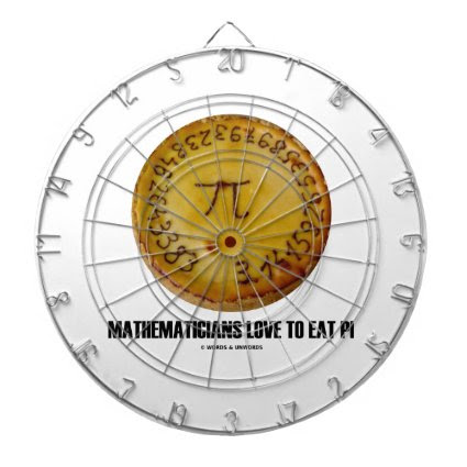 Mathematicians Love To Eat Pi (Pi On A Pie) Dartboard With Darts
