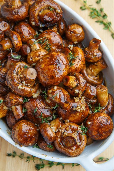 balsamic soy roasted garlic mushrooms closet cooking