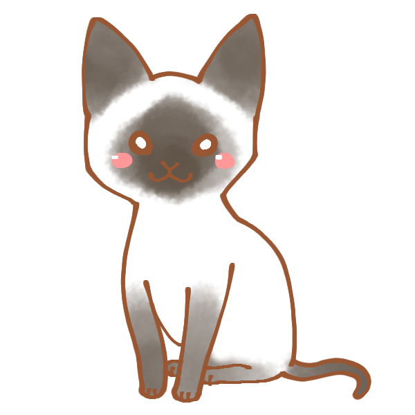 シャム猫のイラスト かわいいフリー素材が無料のイラストレイン