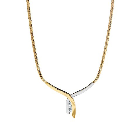 9ct two-colour gold diamond necklace