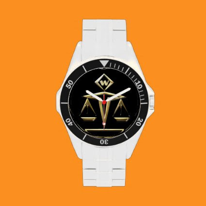 Monogrammed Scales of Justice (v1) Wristwatch