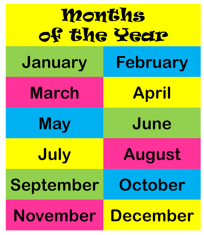 Free Printable Months Of The Year
