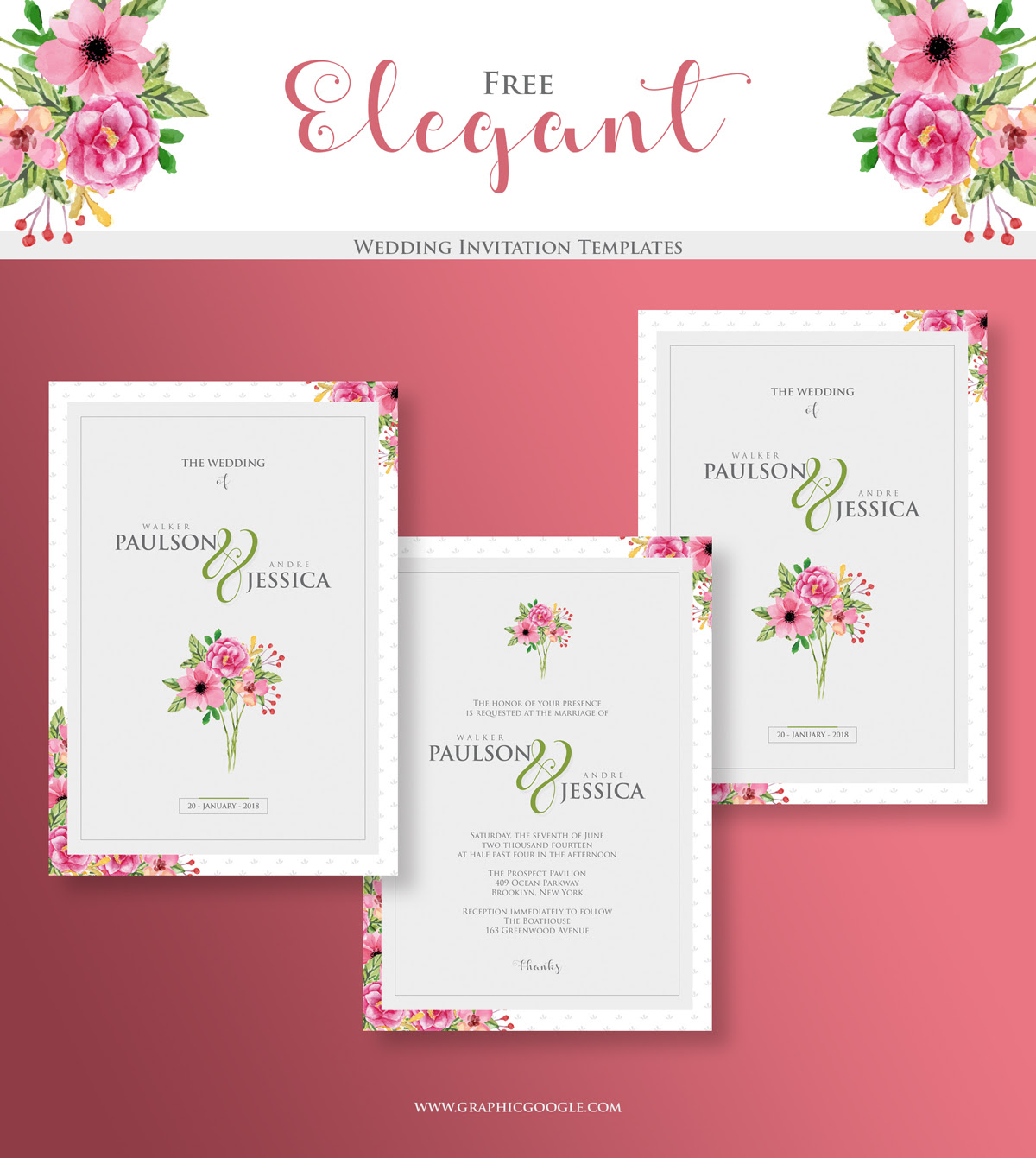 Free Elegant Wedding Invitation TemplatesGraphic Google – Tasty Graphic