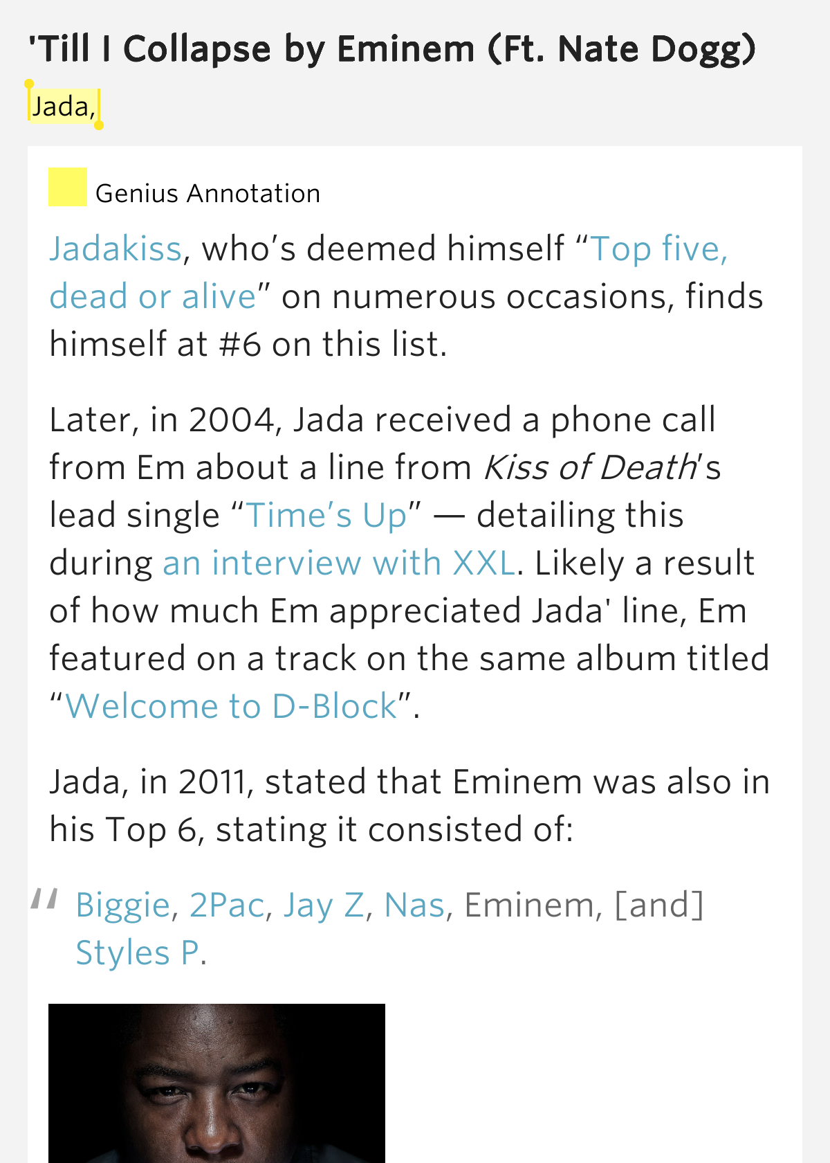 Jada, - 'Till I Collapse Lyrics Meaning
