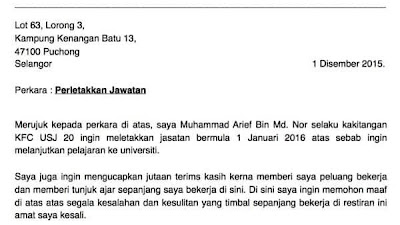 Contoh Surat Berhenti Kerja Sebagai Security