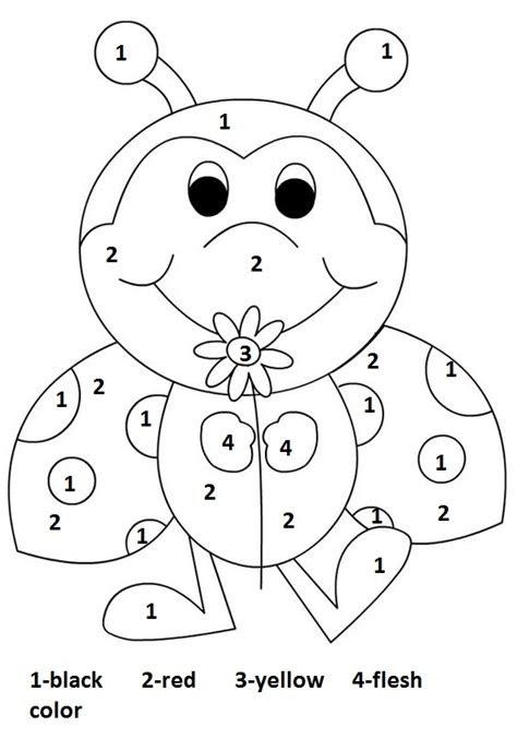  easy color by number for preschool and kindergarten coloring free