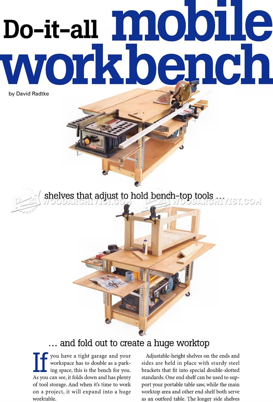 Mobile Workbench Plans • WoodArchivist