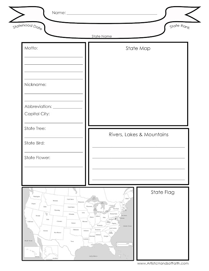Free Printable State Report Worksheets
