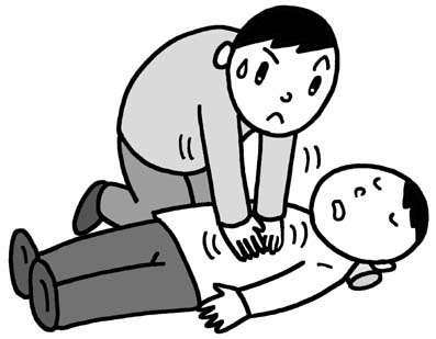 無料 疾病 保険衛生イラスト 心臓マッサージ 心マッサージ 救命措置 救急措置 人命救助