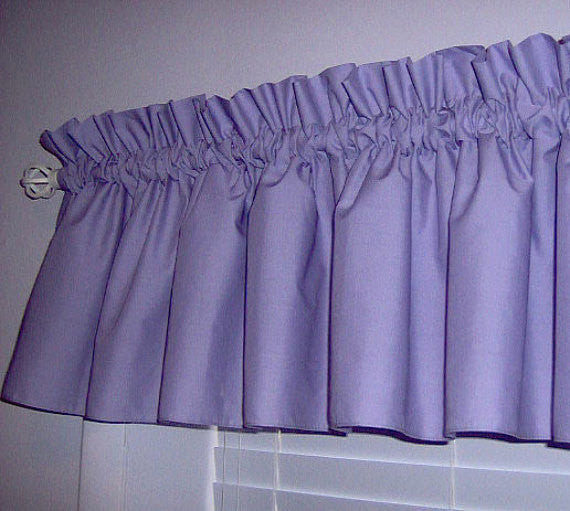 Lavender Purple Valance Curtain Window Treatment, 58 Inches Wide Custo