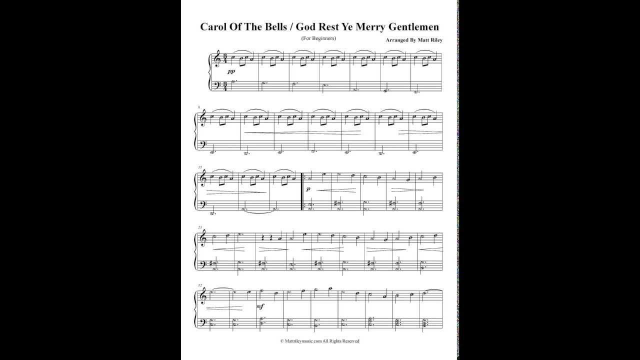 Carol of the Bells Medley Beginner/Easy Level Piano Sheet ...