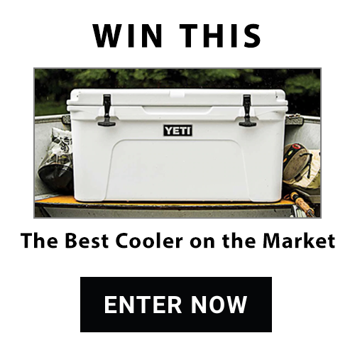 We're giving 4 lucky winners each a YETI Tundra 45 Cooler.Total prizing value:  $1196