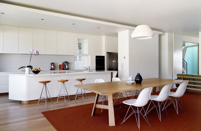 White open plan kitchen