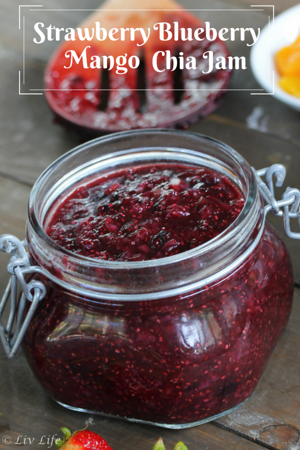 Strawberry Blueberry Mango Chia Jam