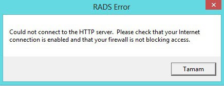Rads Error ve Çözümü