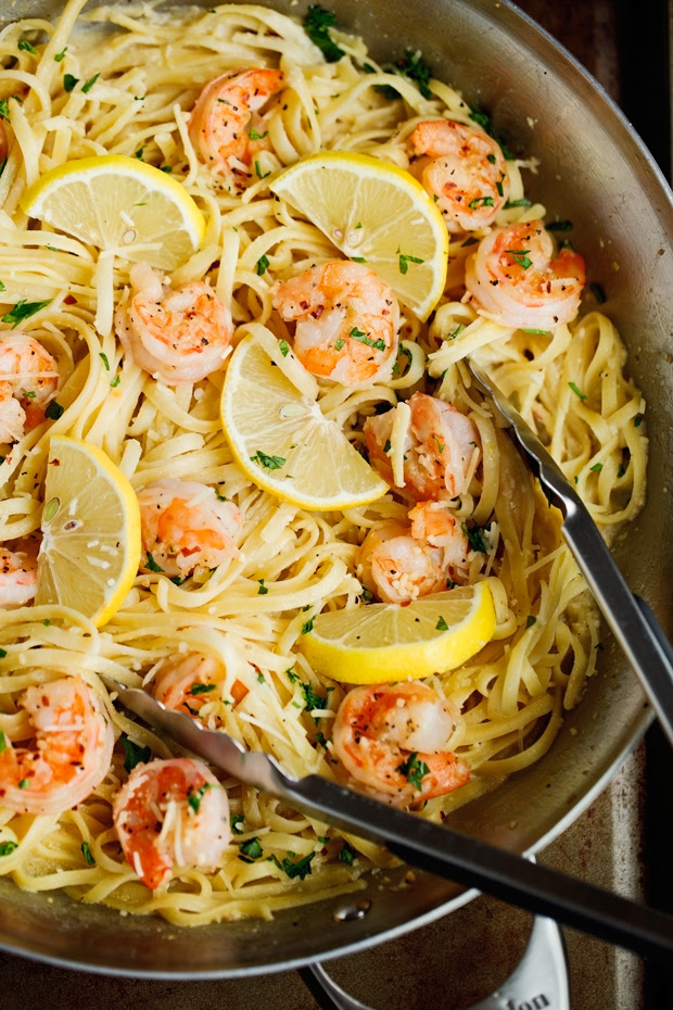 Shrimp Pasta with Lemon Cream Sauce | Little Spice Jar