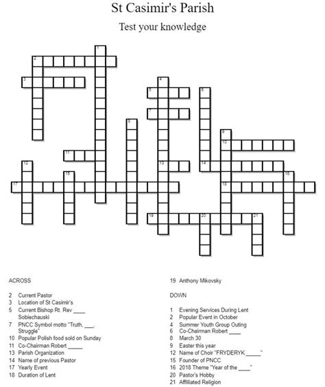  crossword puzzle
