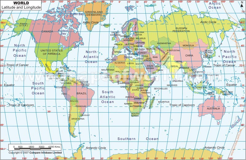 Latitude Map Of The World