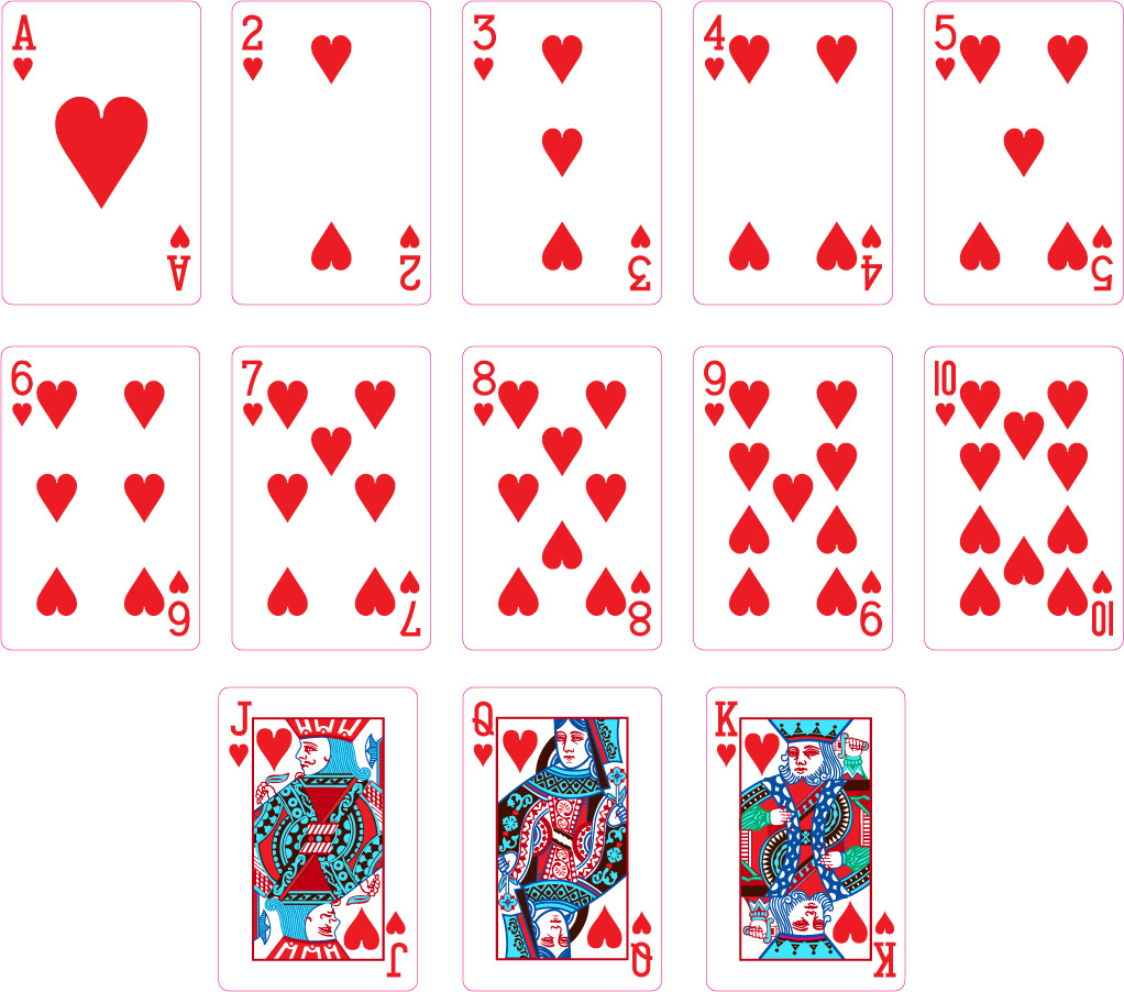 素材 ハートのトランプ カード Heart Playing Cards イラスト素材