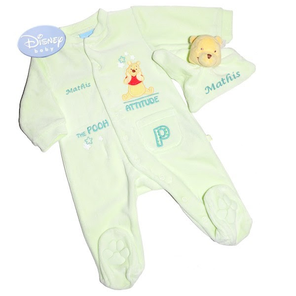Doudou Pyjama Bebe Disney Winnie L Ourson Et Son Doudou Prenom Brode Kidoudou Com