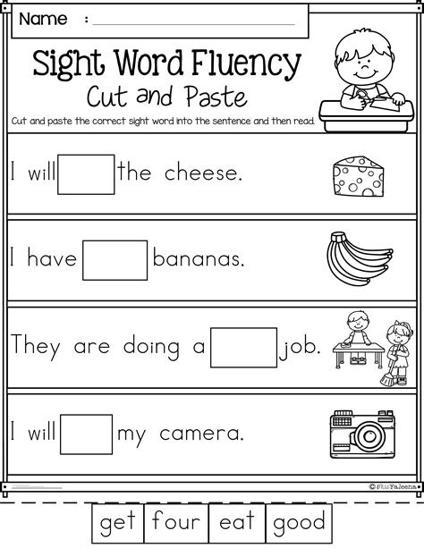 Teaching children to read is an important skill they'll use for the rest of their lives. cut and paste reading worksheets for first grade maryann kirbys