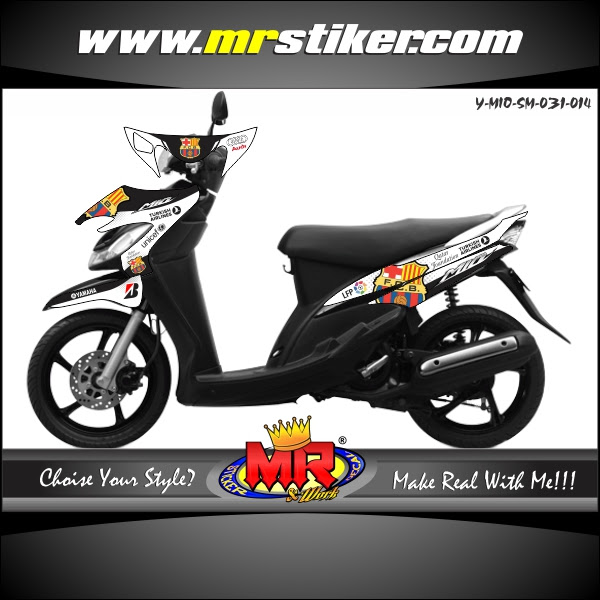 Mio Sporty Smile Barcelona stiker motor striping motor Mio Sporty Smile Barcelona stiker motor striping motor