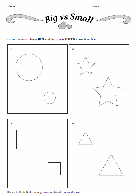 Big and Small Worksheets