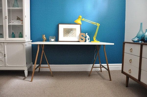 White and gold Vika trestle desk - IKEA Hackers - IKEA Hackers