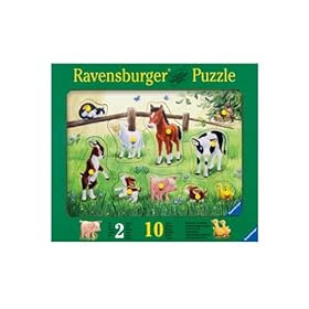 Ravensburger 03619 Cuccioli- Puzzle in legno da 10 pezzi
