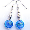 Earrings made with handmade lampwork beads and sterling silver beads