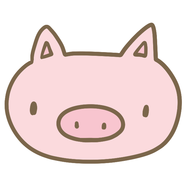 豚の顔のイラスト かわいいフリー素材が無料のイラストレイン