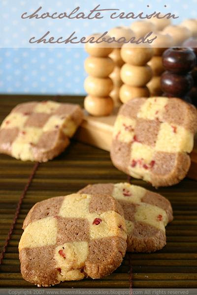 Chocolate Craisin Checkerboards