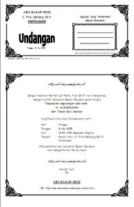 Contoh Undangan Sholat Hajat Haji - Contoh Isi Undangan