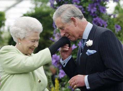 Prince Charles with mother
