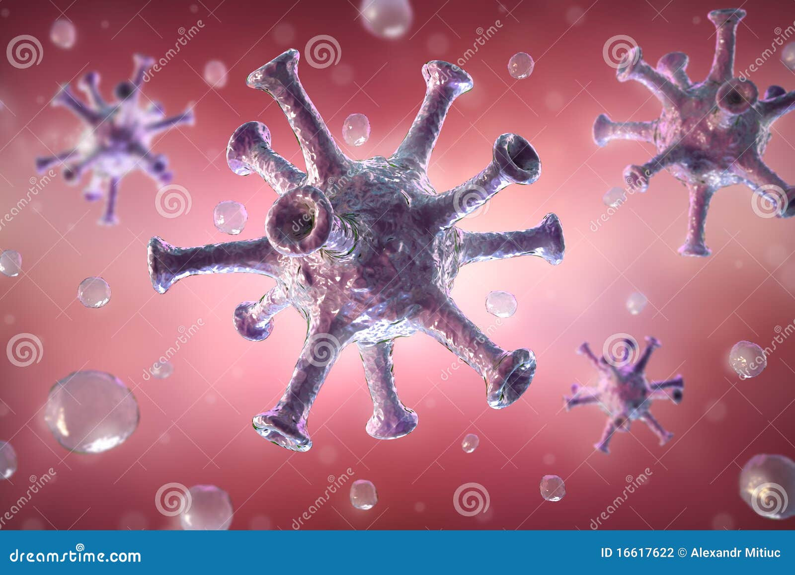 Flu Virus Under Microscope Virus organism under