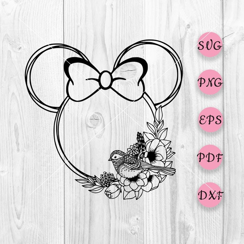 Download Floral Minnie Svg - 191+ File Include SVG PNG EPS DXF for Cricut, Silhouette and Other Machine