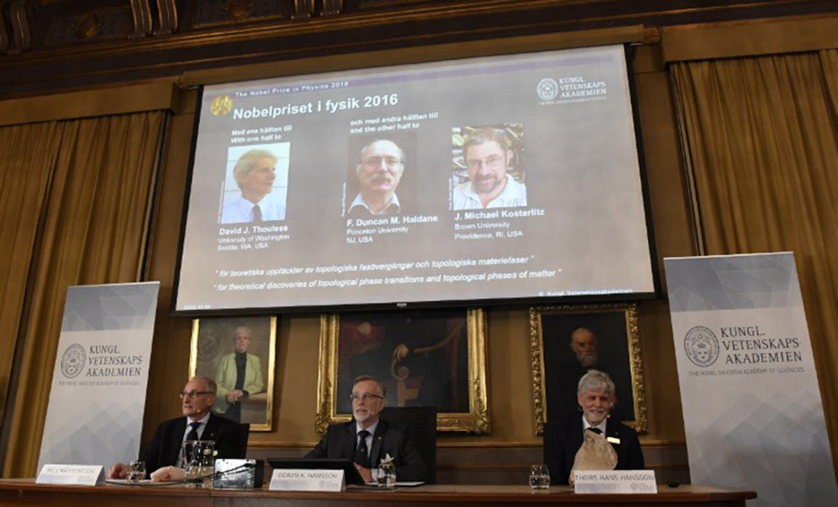 British-born scientists, David Thouless, Duncan Haldane, Michael Kosterlitz, Nobel Prize, Nobel Physics Prize, Nobel Prize 2016